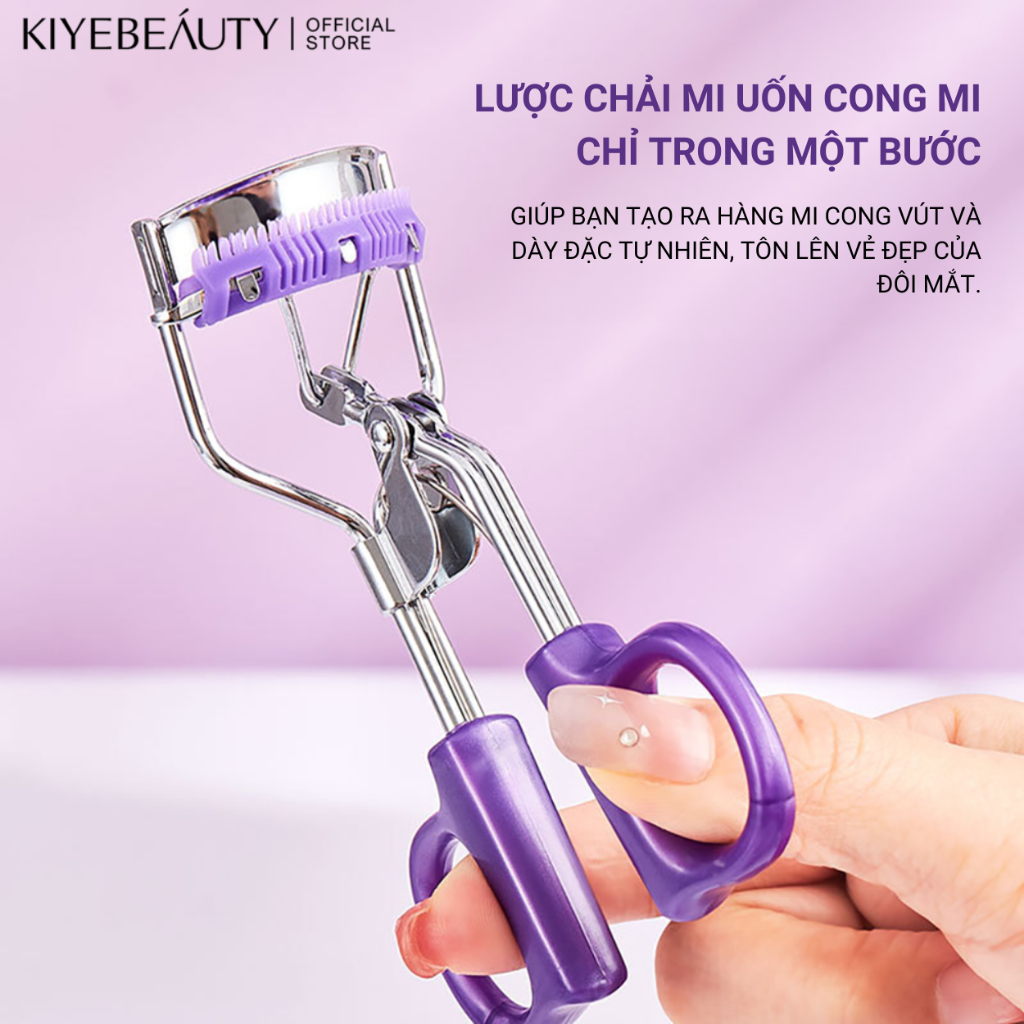  Bấm mi KIYEBEÁUTY có răng cưa chất liệu thép không gỉ cho hàng mi cong dài lâu 